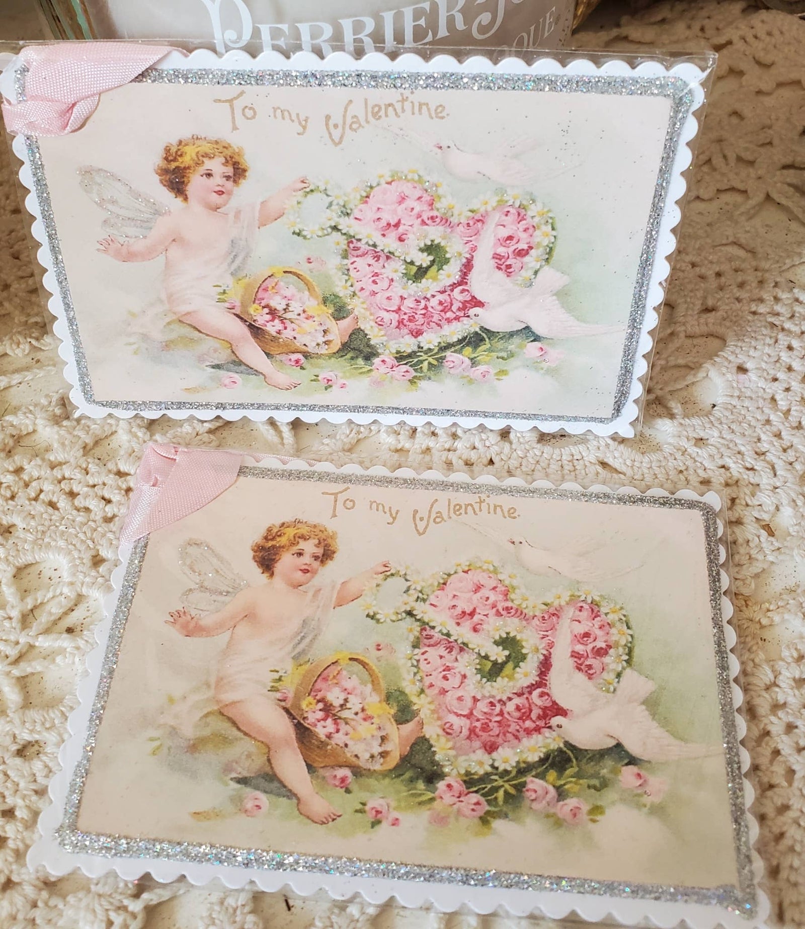 Valentine's Pre Sale - To My Valentine Gift Tag Pink Roses & Fairy