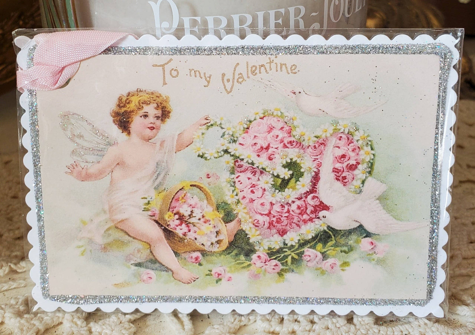 Valentine's Pre Sale - To My Valentine Gift Tag Pink Roses & Fairy