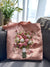 Pink Flower Bouquet Ribbon Linen Tote