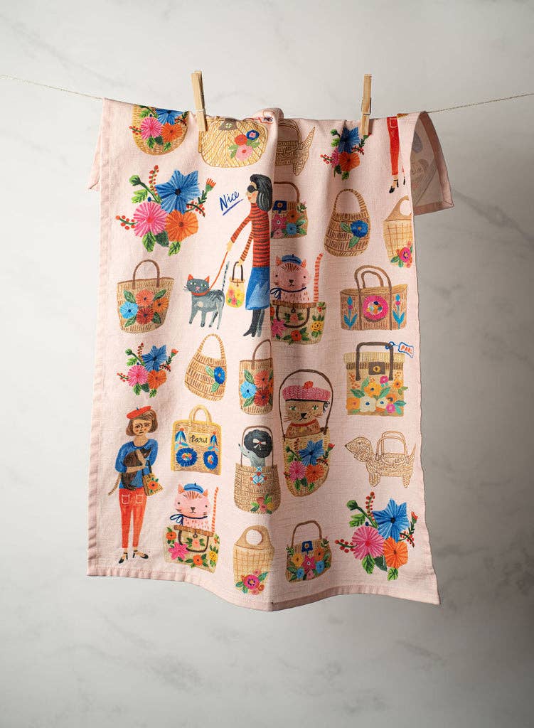 Cotton Tea Towel | Ooh La La Cats