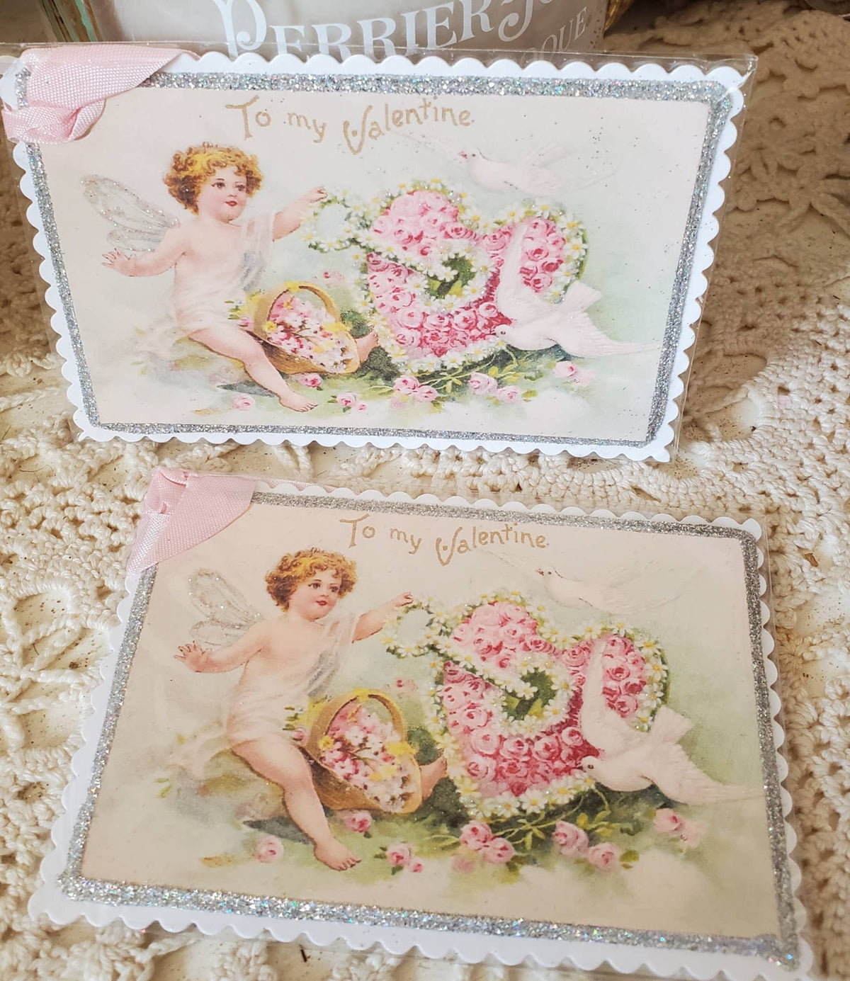 Valentine's Pre Sale - To My Valentine Gift Tag Pink Roses &amp; Fairy