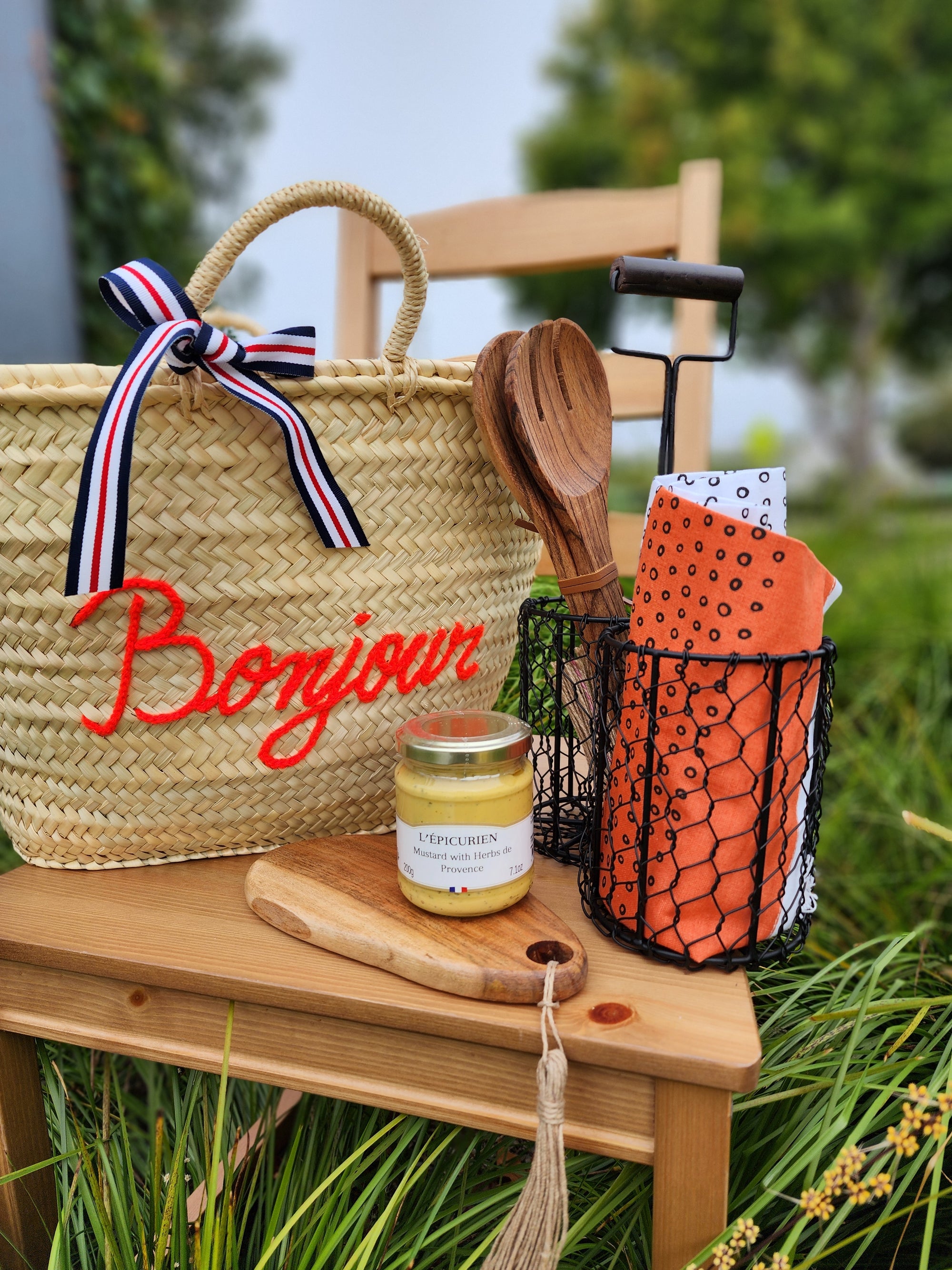 Custom Bonjour Straw Tote