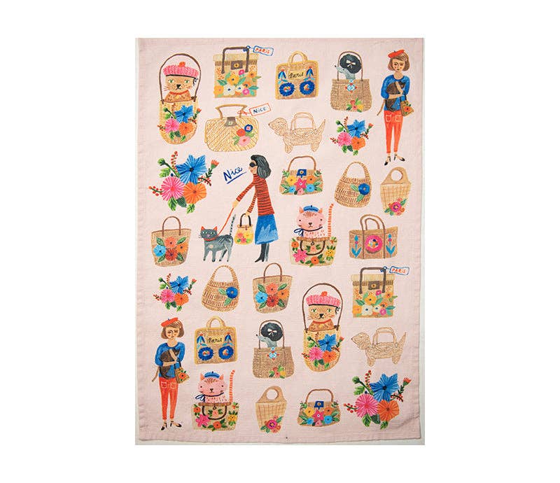 Cotton Tea Towel | Ooh La La Cats