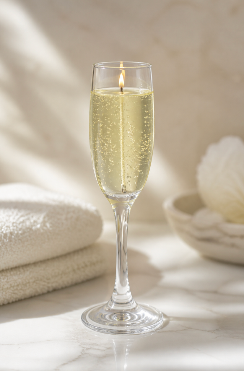 Alameda Soap &amp; Scrub Co. Champagne Glass Candle