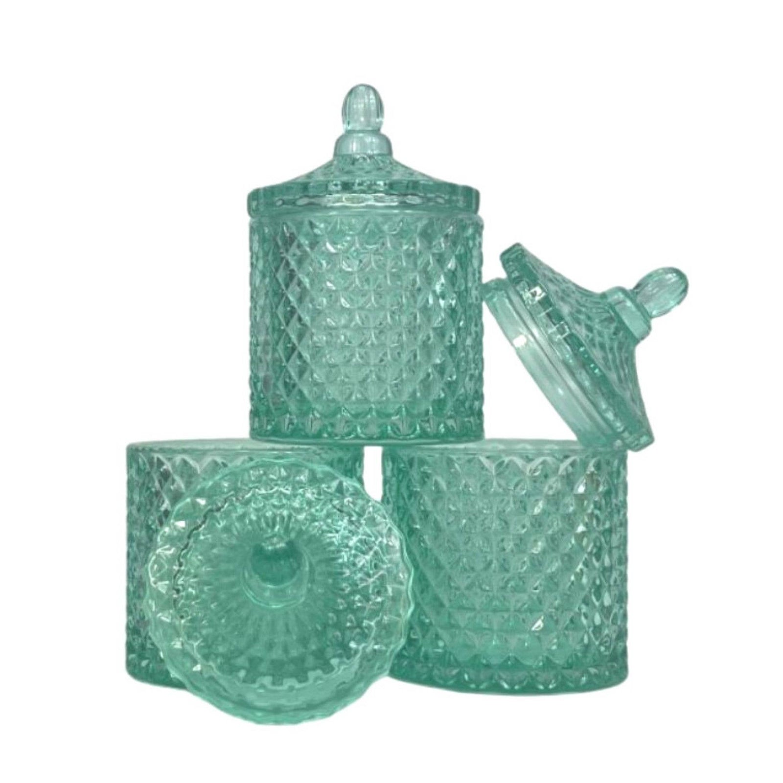 Cosmetic Glass Canister - Turquoise de France