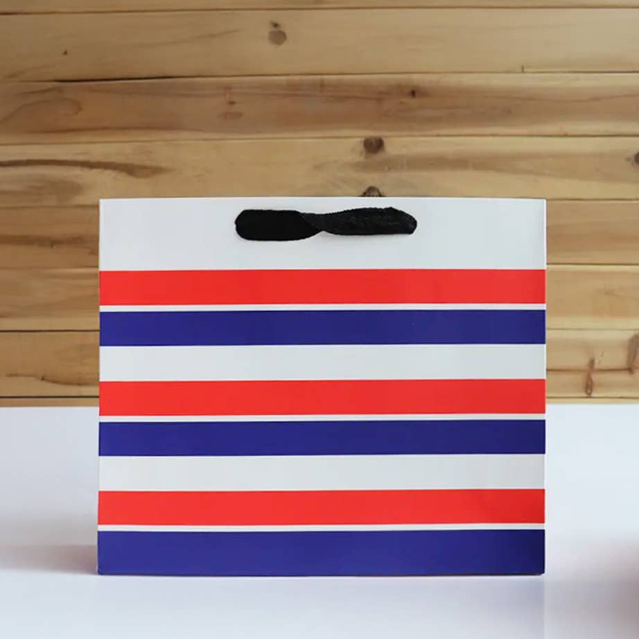 20pcs, 4 sizes blue white red stripes paper gift bag