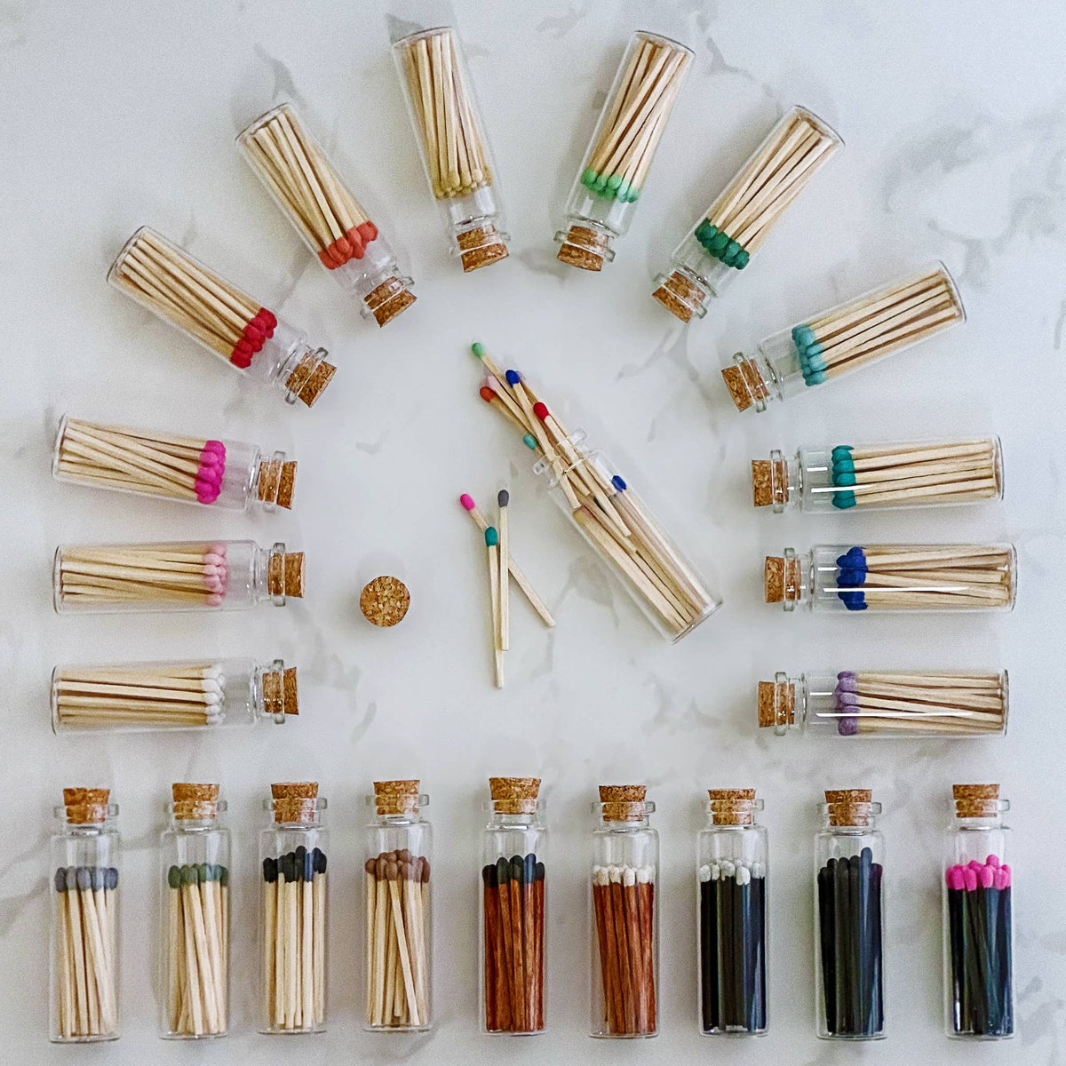 2&quot; Matches + Small Bottle - Color of Your Choice + Strikers