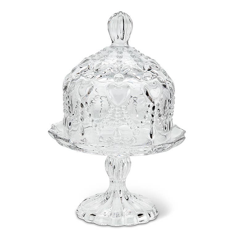 Petite Covered Pedestal Plate w/Hearts