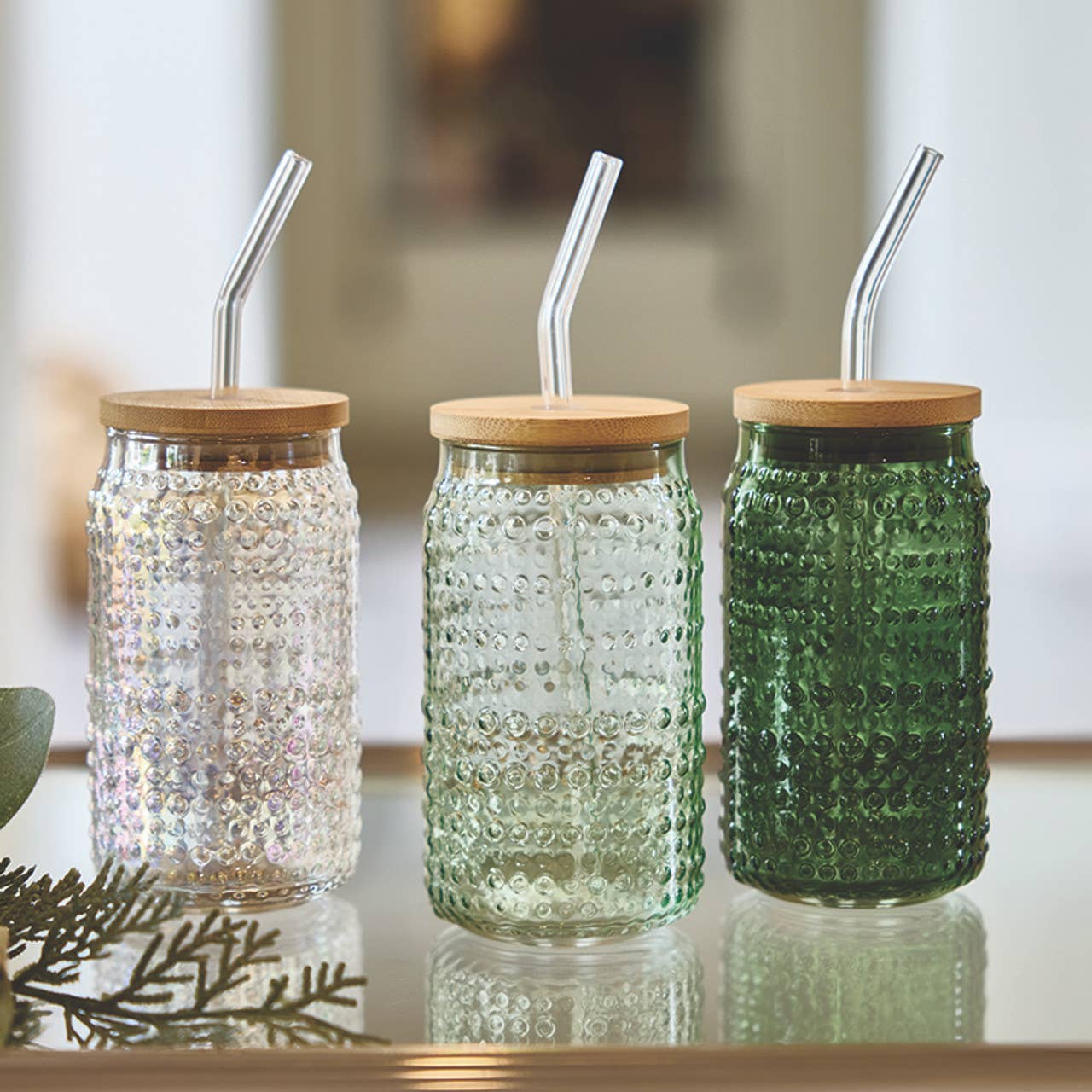Glass Hobnail Tumbler Clear Luster