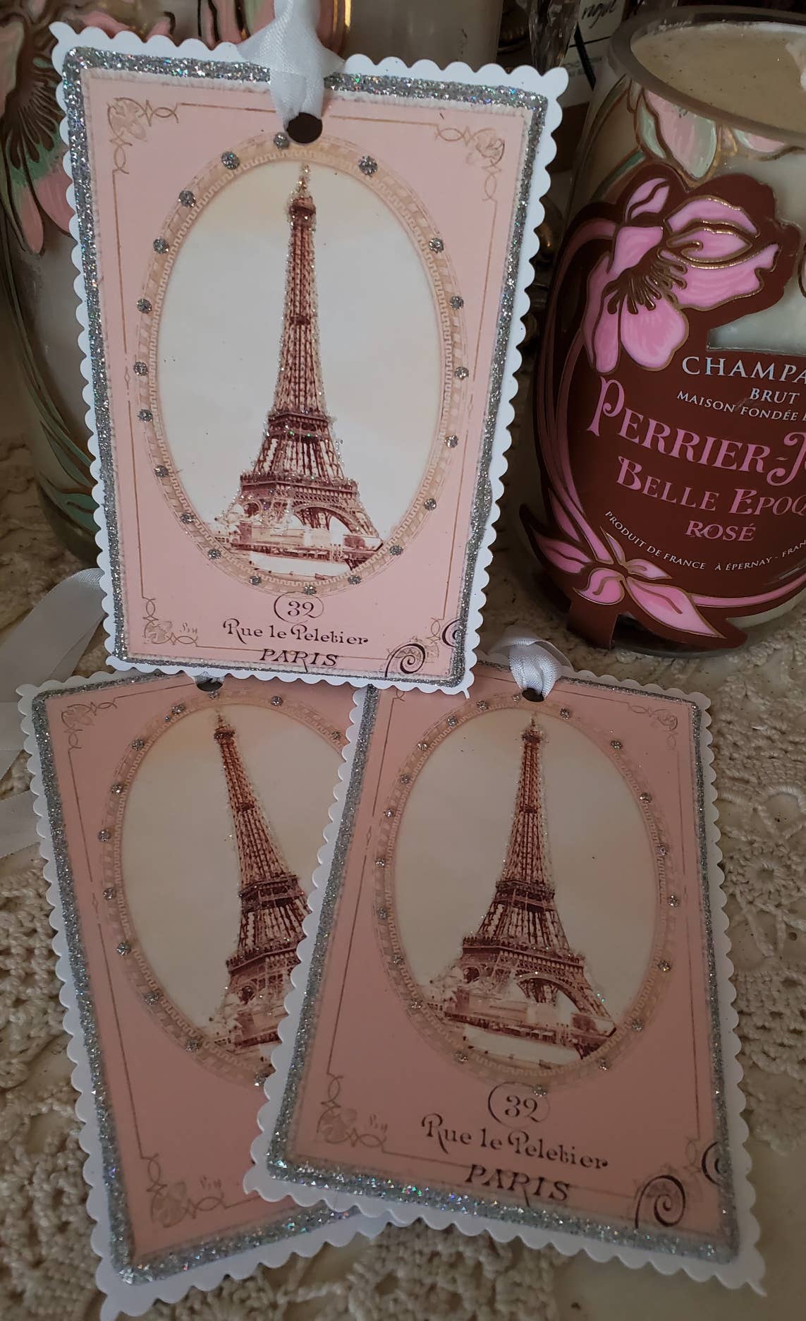 Gift Tag Pink Paris Eiffel Tower