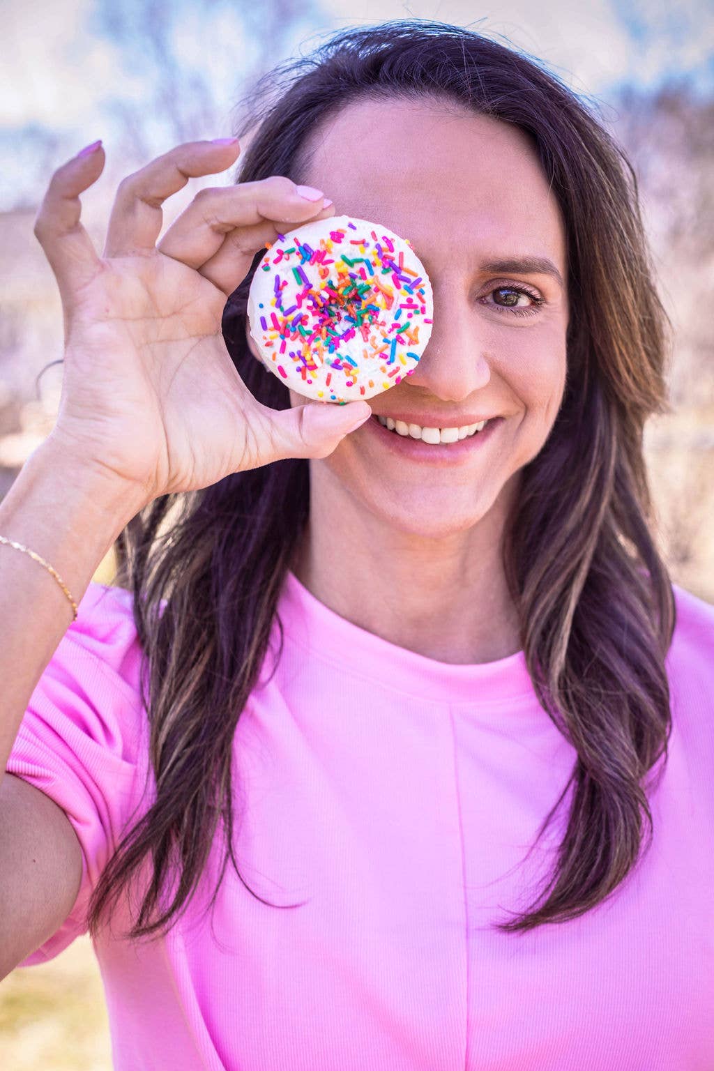 Vanilla or Chocolate Sprinkled Soap Donut, Vegan, White, Coconut Oil