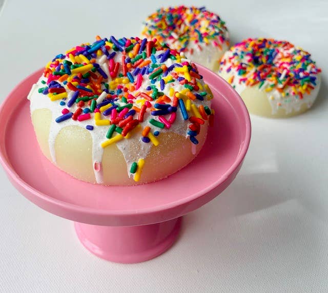 Vanilla Sprinkled Soap Donut, Vegan, White, Coconut Oil