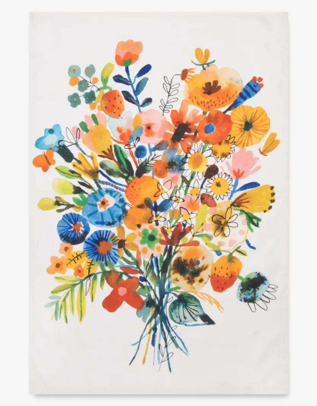 Watercolor Bouquet Tea Towel