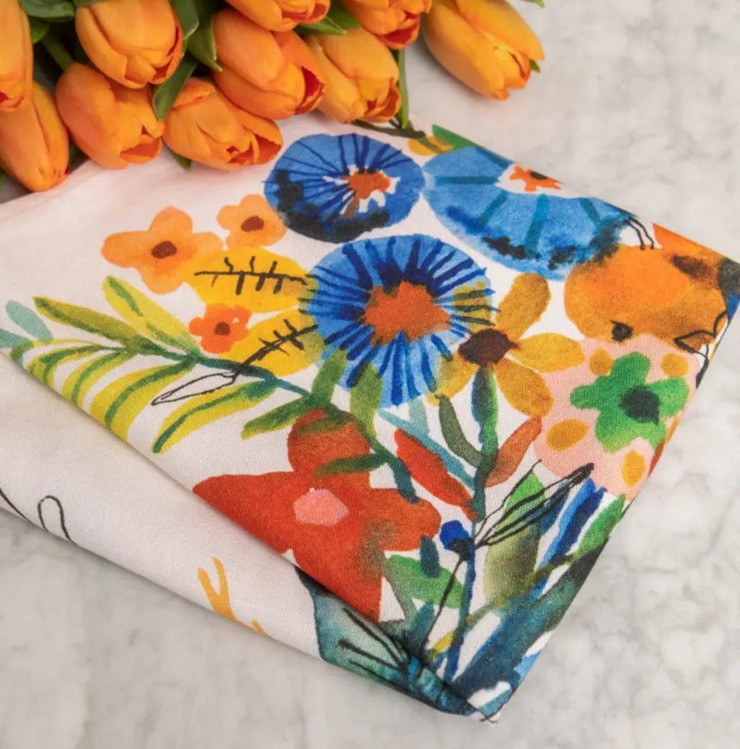 Watercolor Bouquet Tea Towel