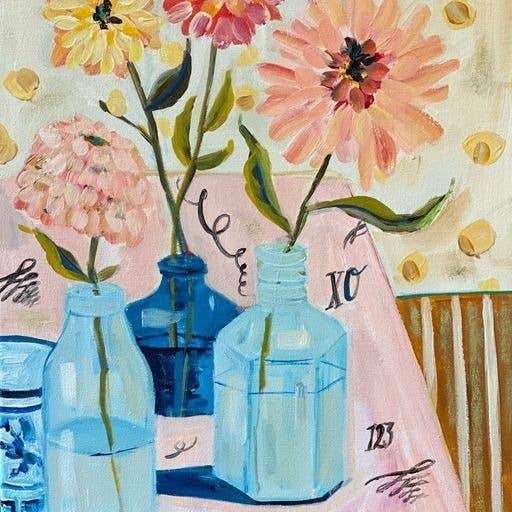Zinnias Thank You Greeting Card