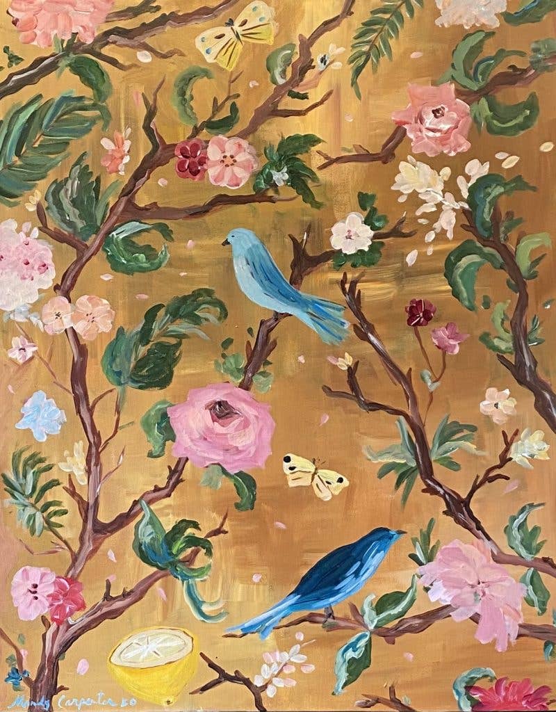 Blue Birds Chinoisserie Greeting Card