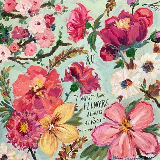 Monet's Flowers Greeting Card